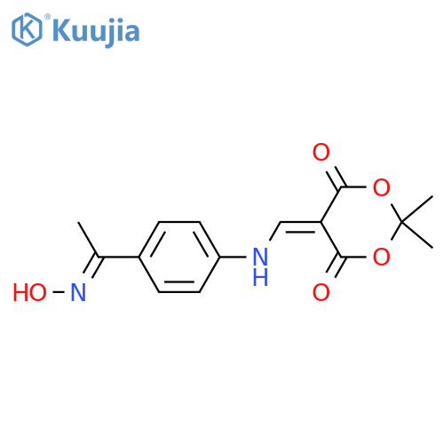 5-[({4-[1-(hydroxyimino)ethyl]phenyl}amino)methylidene]-2,2-dimethyl-1,3-dioxane-4,6-dione structure
