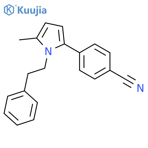 Benzonitrile, 4-[5-methyl-1-(2-phenylethyl)-1H-pyrrol-2-yl]- structure