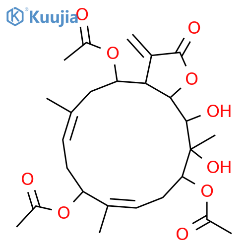3,4,5,9,14-Pentahydroxy-7,11,15(17)-cembratrien-16,2-olide; (1R,2S,3S,4S,5R,7E,9S,11E,14R)-form, 5,9,14-Tri-Ac structure