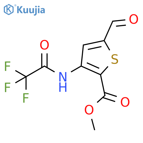 methyl 5-formyl-3-(trifluoroacetamido)thiophene-2-carboxylate structure