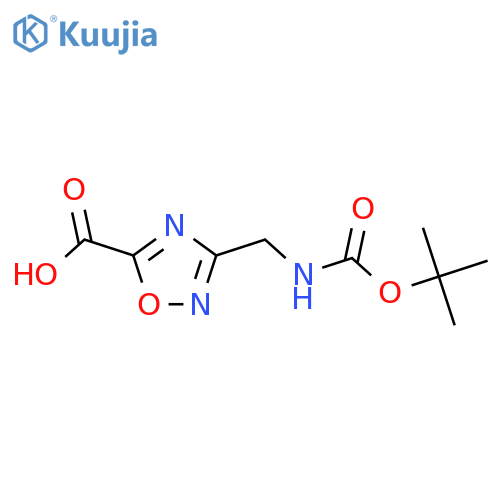 3-(tert-Butoxy)carbonylaminomethyl-1,2,4-oxadiazole-5-carboxylicacid structure