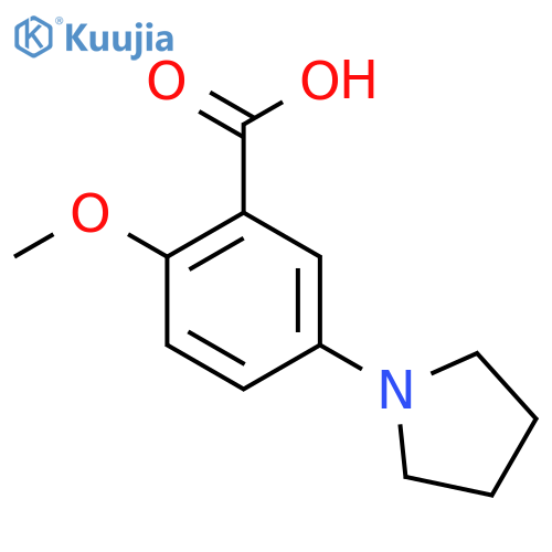 2-Methoxy-5-pyrrolidin-1-YL-benzoic acid structure