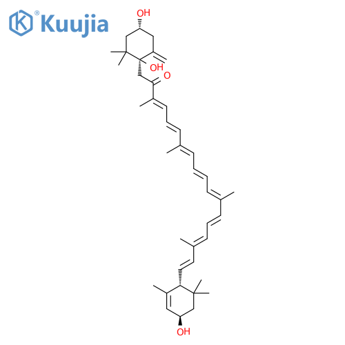 (3S,3'R,6S,6'R)-3,3',6-trihydroxy-4',18-didehydro-6,6',7,8-tetrahydro-beta,beta-caroten-8-one structure