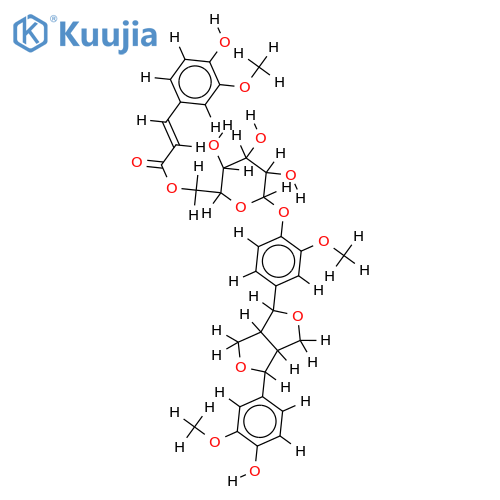 pinoresinol-4'-O-[6''-O-(E)-feruloyl]-beta-D-glucopyranoside structure