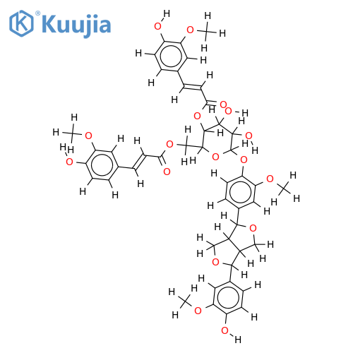 pinoresinol-4'-O-[4'',6''-O-(E)-diferuloyl]-beta-D-glucopyranoside structure