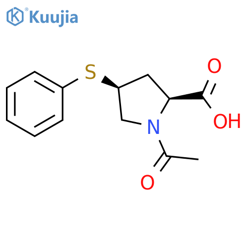 L-Proline, 1-acetyl-4-(phenylthio)-, (4S)- structure