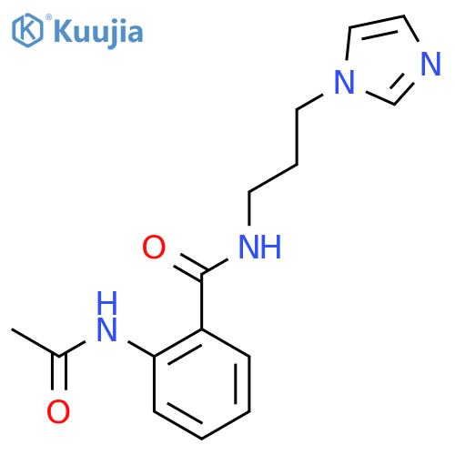 2-(acetylamino)-N-[3-(1H-imidazol-1-yl)propyl]benzamide structure