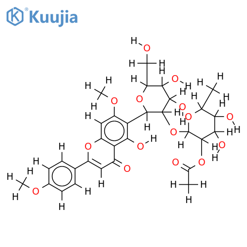 4'-Me ether,2''-O-(2-O-acetyl-alpha-L-rhamnopyranoside)-Swertisin structure