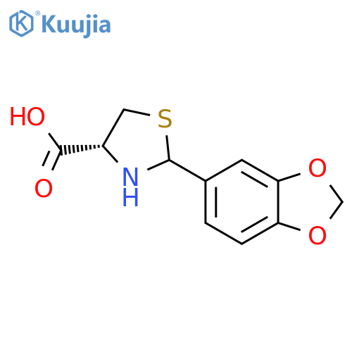 (4R)-2-(1,3-Benzodioxol-5-yl)-1,3-thiazolidine-4-carboxylic acid structure