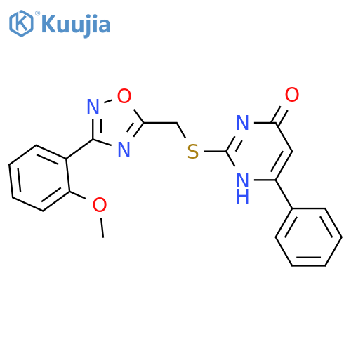 2-({3-(2-methoxyphenyl)-1,2,4-oxadiazol-5-ylmethyl}sulfanyl)-6-phenyl-3,4-dihydropyrimidin-4-one structure