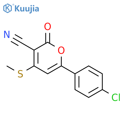 2H-Pyran-3-carbonitrile, 6-(4-chlorophenyl)-4-(methylthio)-2-oxo- structure