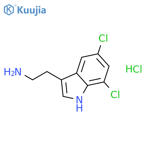 2-(5,7-dichloro-1H-indol-3-yl)ethan-1-amine hydrochloride structure
