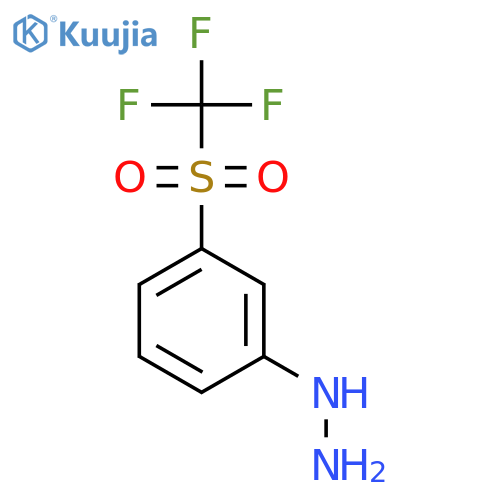 (3-trifluoromethanesulfonylphenyl)hydrazine structure