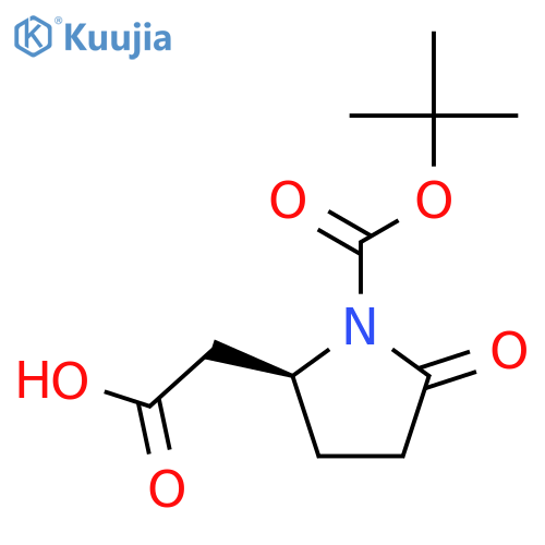 2-(2S)-1-(tert-butoxy)carbonyl-5-oxopyrrolidin-2-ylacetic acid structure