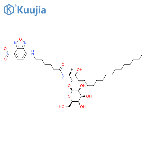 N-[6-[(7-nitro-2-1,3-benzoxadiazol-4-yl)amino]hexanoyl]-D-glucosyl-?1-1'-sphingosine structure
