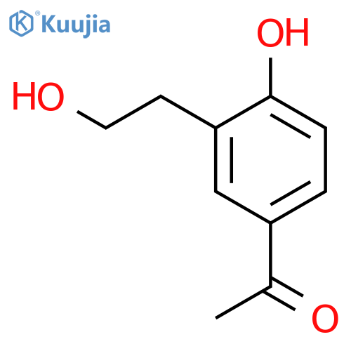 1-4-hydroxy-3-(2-hydroxyethyl)phenylethan-1-one structure