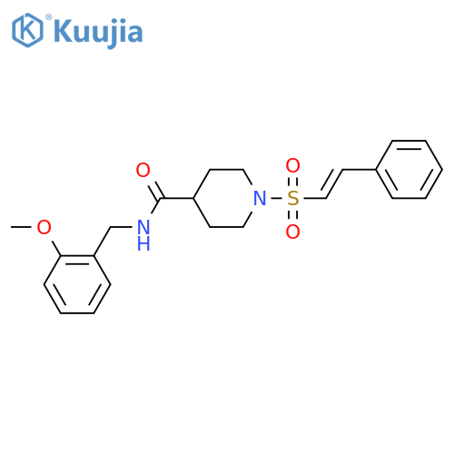 N-[(2-methoxyphenyl)methyl]-1-(2-phenylethenesulfonyl)piperidine-4-carboxamide structure