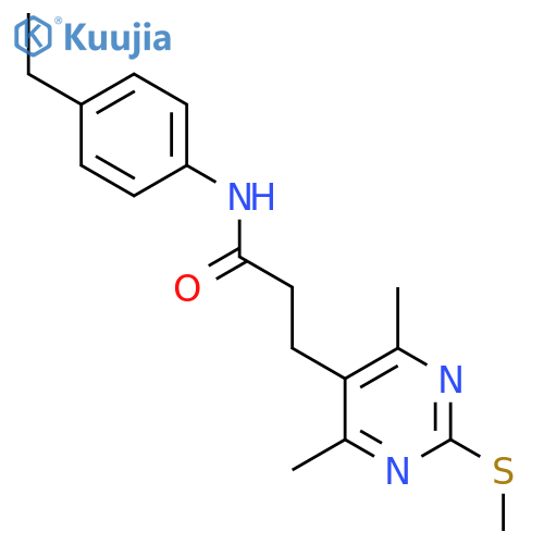 3-[4,6-dimethyl-2-(methylsulfanyl)pyrimidin-5-yl]-N-(4-ethylphenyl)propanamide structure