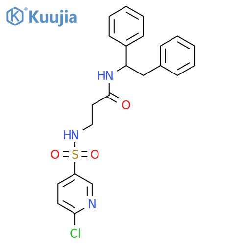 3-(6-chloropyridine-3-sulfonamido)-N-(1,2-diphenylethyl)propanamide structure