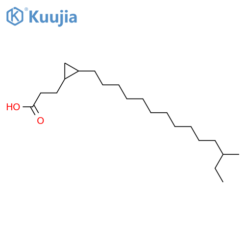 2-(12-Methyltetradecyl)cyclopropanepropanoic acid; (4R*,5R*,17ξ)-form structure