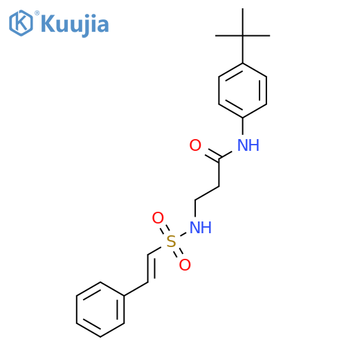 N-(4-tert-butylphenyl)-3-(2-phenylethenesulfonamido)propanamide structure