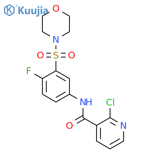 2-chloro-N-[4-fluoro-3-(morpholine-4-sulfonyl)phenyl]pyridine-3-carboxamide structure