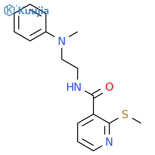 N-{2-[methyl(phenyl)amino]ethyl}-2-(methylsulfanyl)pyridine-3-carboxamide structure