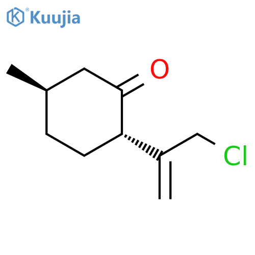 Cyclohexanone, 2-[1-(chloromethyl)ethenyl]-5-methyl-, (2S,5R)- structure