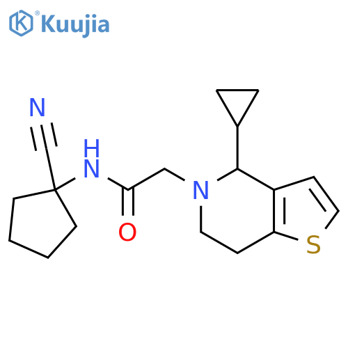 N-(1-cyanocyclopentyl)-2-(4-cyclopropyl-6,7-dihydro-4H-thieno[3,2-c]pyridin-5-yl)acetamide structure