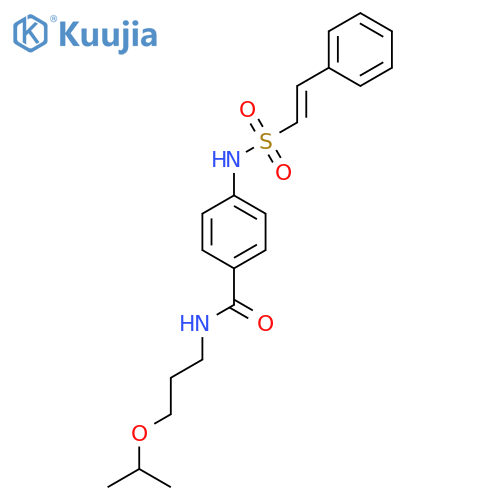4-(2-phenylethenesulfonamido)-N-[3-(propan-2-yloxy)propyl]benzamide structure