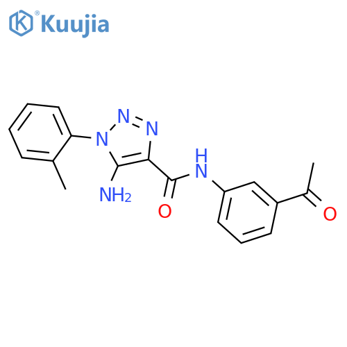 N-(3-acetylphenyl)-5-amino-1-(2-methylphenyl)-1H-1,2,3-triazole-4-carboxamide structure