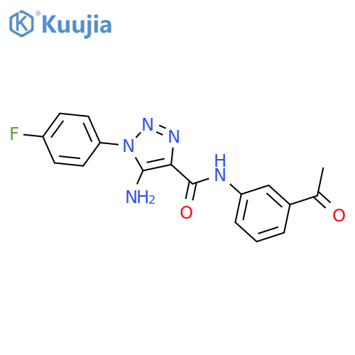 N-(3-acetylphenyl)-5-amino-1-(4-fluorophenyl)-1H-1,2,3-triazole-4-carboxamide structure