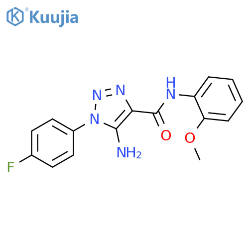 5-amino-1-(4-fluorophenyl)-N-(2-methoxyphenyl)-1H-1,2,3-triazole-4-carboxamide structure