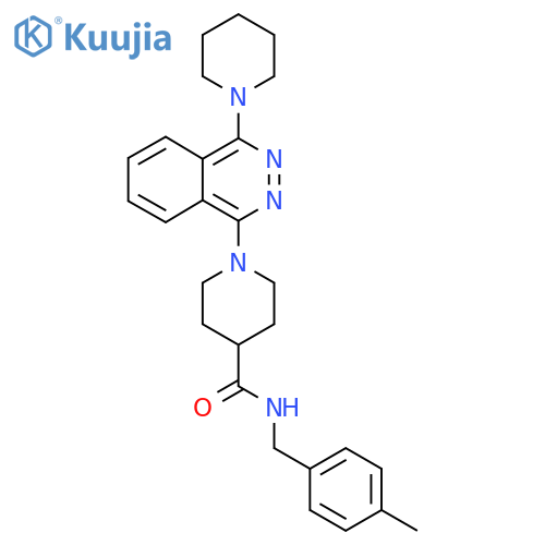 N-(4-methylphenyl)methyl-1-4-(piperidin-1-yl)phthalazin-1-ylpiperidine-4-carboxamide structure
