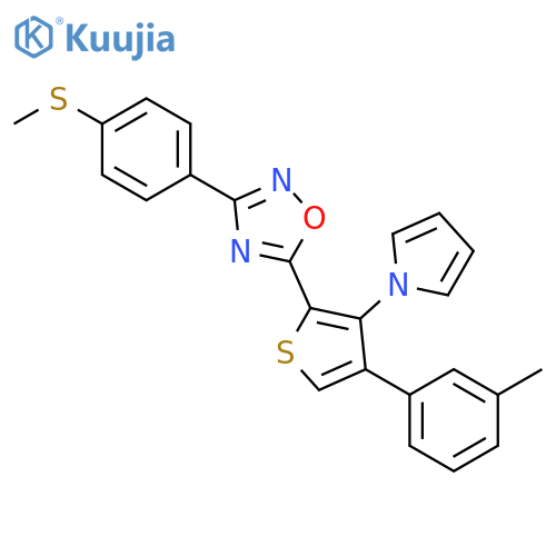 5-4-(3-methylphenyl)-3-(1H-pyrrol-1-yl)thiophen-2-yl-3-4-(methylsulfanyl)phenyl-1,2,4-oxadiazole structure