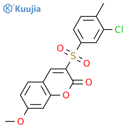 3-(3-chloro-4-methylbenzenesulfonyl)-7-methoxy-2H-chromen-2-one structure