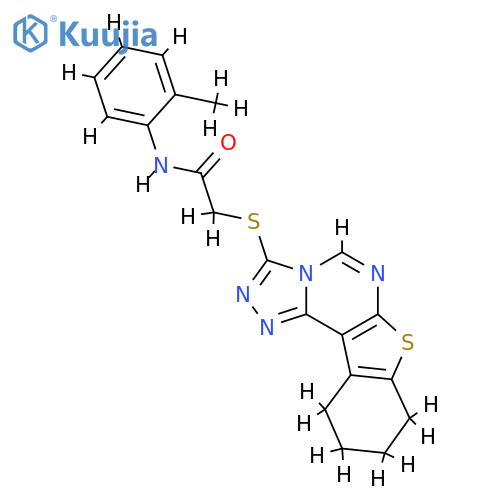 N-(2-methylphenyl)-2-{10-thia-3,4,6,8-tetraazatetracyclo7.7.0.0^{2,6}.0^{11,16}hexadeca-1(9),2,4,7,11(16)-pentaen-5-ylsulfanyl}acetamide structure