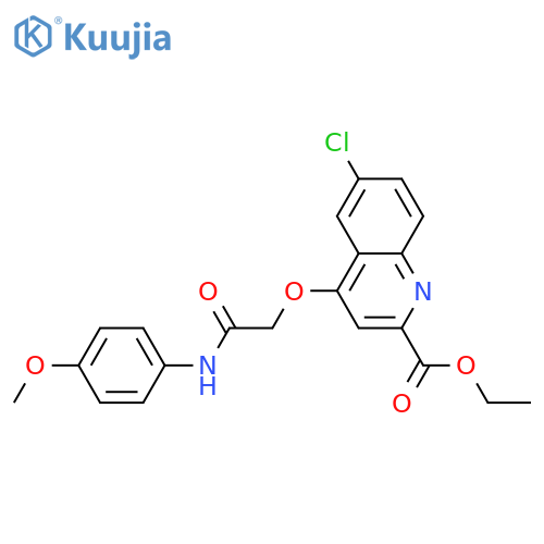 ethyl 6-chloro-4-{(4-methoxyphenyl)carbamoylmethoxy}quinoline-2-carboxylate structure
