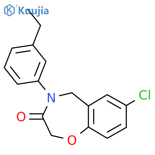 7-chloro-4-(3-ethylphenyl)-2,3,4,5-tetrahydro-1,4-benzoxazepin-3-one structure
