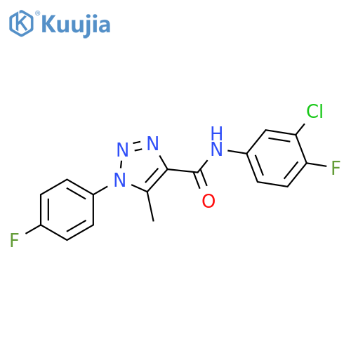 N-(3-chloro-4-fluorophenyl)-1-(4-fluorophenyl)-5-methyl-1H-1,2,3-triazole-4-carboxamide structure