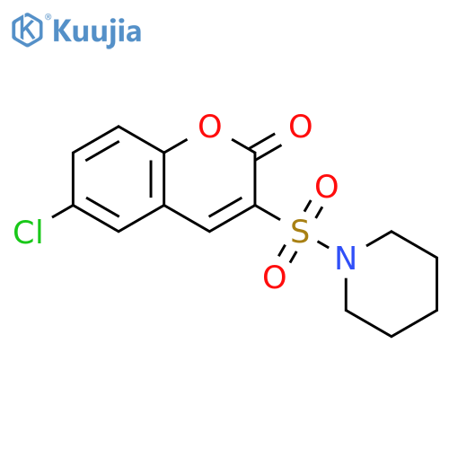 6-chloro-3-(piperidine-1-sulfonyl)-2H-chromen-2-one structure