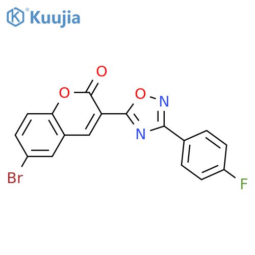 6-bromo-3-3-(4-fluorophenyl)-1,2,4-oxadiazol-5-yl-2H-chromen-2-one structure