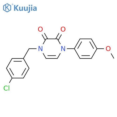 1-(4-chlorophenyl)methyl-4-(4-methoxyphenyl)-1,2,3,4-tetrahydropyrazine-2,3-dione structure