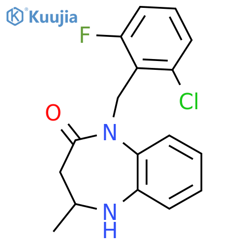 1-(2-chloro-6-fluorophenyl)methyl-4-methyl-2,3,4,5-tetrahydro-1H-1,5-benzodiazepin-2-one structure