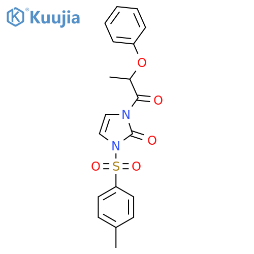 1-(4-methylbenzenesulfonyl)-3-(2-phenoxypropanoyl)-2,3-dihydro-1H-imidazol-2-one structure