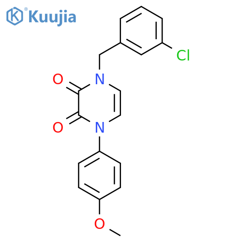 1-(3-chlorophenyl)methyl-4-(4-methoxyphenyl)-1,2,3,4-tetrahydropyrazine-2,3-dione structure