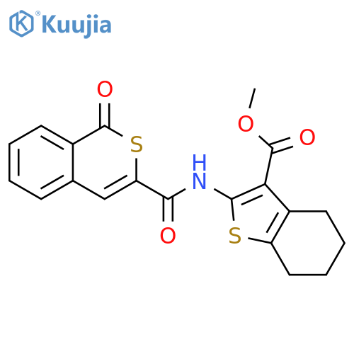 methyl 2-(1-oxo-1H-isothiochromene-3-amido)-4,5,6,7-tetrahydro-1-benzothiophene-3-carboxylate structure