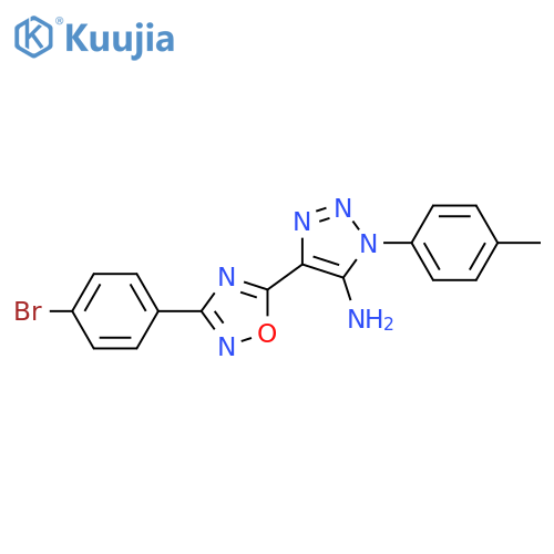 4-3-(4-bromophenyl)-1,2,4-oxadiazol-5-yl-1-(4-methylphenyl)-1H-1,2,3-triazol-5-amine structure