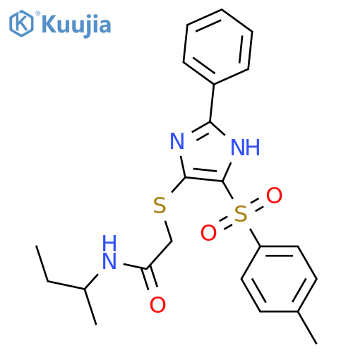N-(butan-2-yl)-2-{4-(4-methylbenzenesulfonyl)-2-phenyl-1H-imidazol-5-ylsulfanyl}acetamide structure
