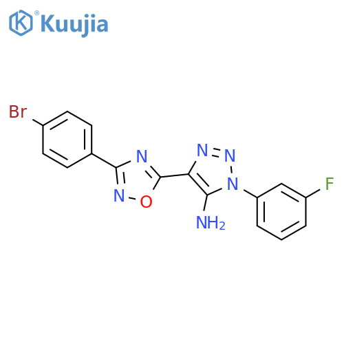 4-3-(4-bromophenyl)-1,2,4-oxadiazol-5-yl-1-(3-fluorophenyl)-1H-1,2,3-triazol-5-amine structure